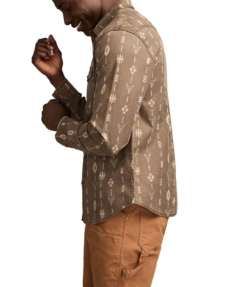 Lucky Brand Men's Long Sleeve Twill Wester Shirt