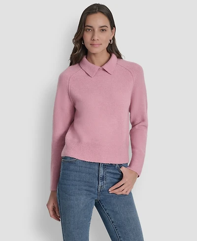 Dkny Jeans Petite Pullover Polo Sweater