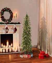 Puleo 4FT Pre-Lit Alpine Artificial Christmas Tree