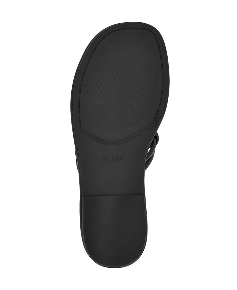 Guess Women's Saime Embellished G Cutout Flat Thong Sandals