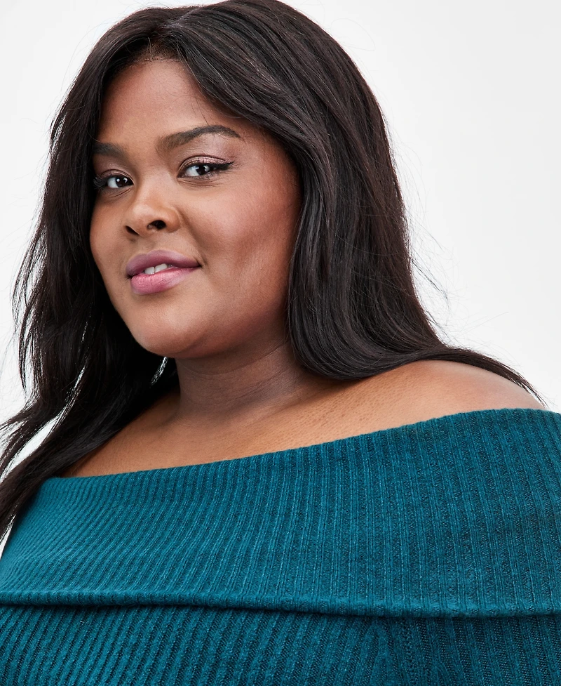 Bar Iii Trendy Plus Merlyn Off-The-Shoulder Dress, Macy's Exclusive