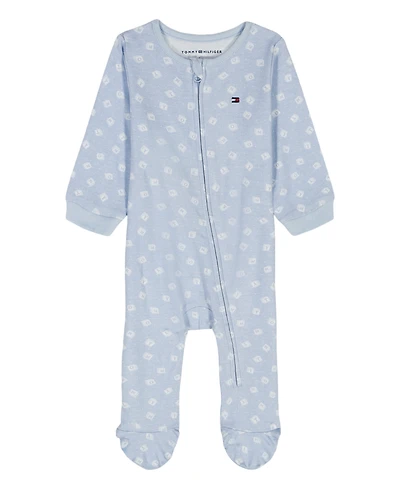 Tommy Hilfiger Baby Boys Logo Print Footed Coverall
