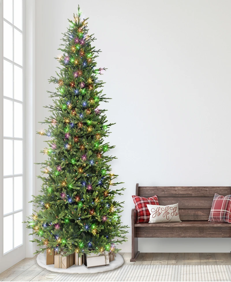 9' Pre-Lit Slim Balsam Fir Tree with 700 Color Select Led Lights, 5285 Tips