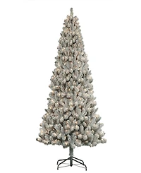 Puleo 6FT Pre-Lit Flocked Vancouver Pine Tree