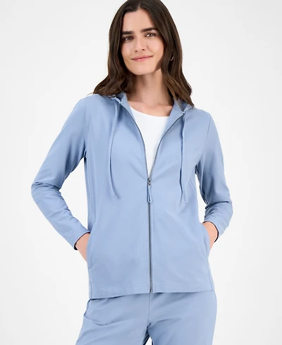Style & Co Petite Zip-Front Long-Sleeve Hoodie, Created for Macy's