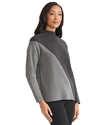 Jones New York Women's Colorblock Mock Neck Sweater