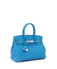 Pre-Owned Hermes Birkin 30 Handbag Verso Togo with Palladium Hardware