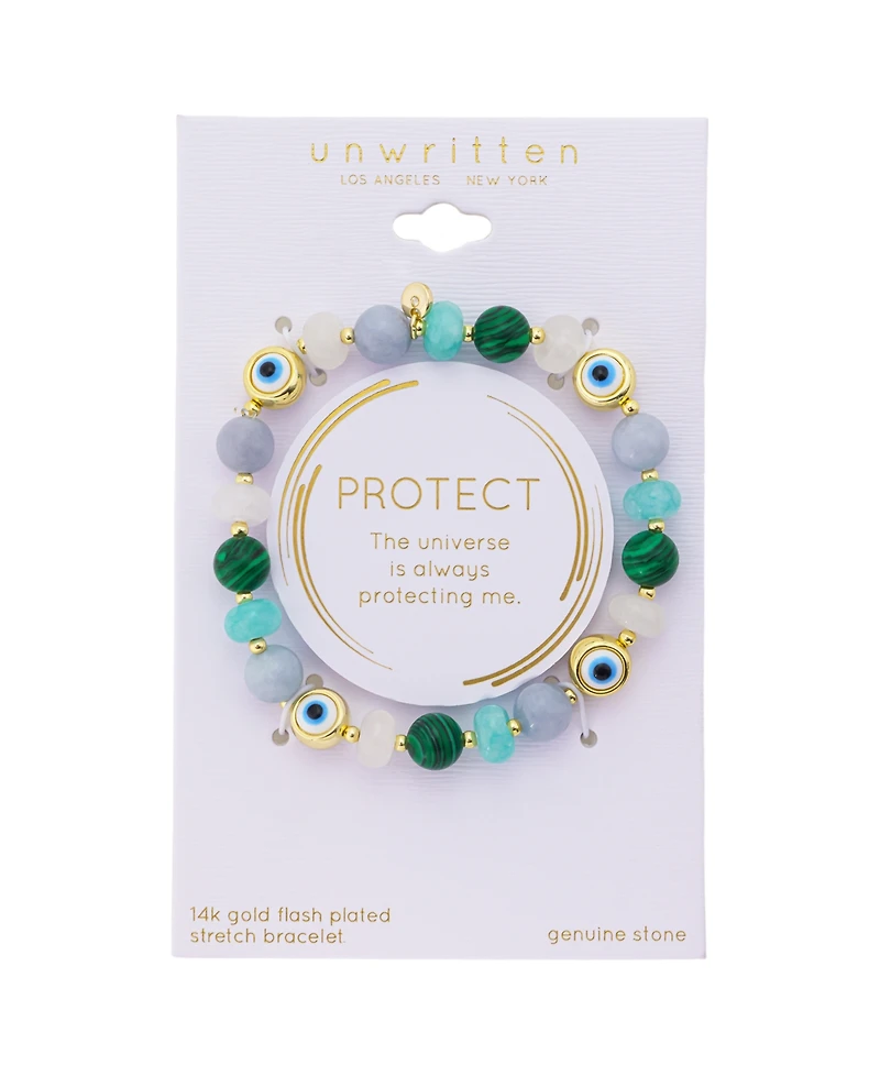 Unwritten Semi-Precious Stone Evil Eye Stretch Bracelet
