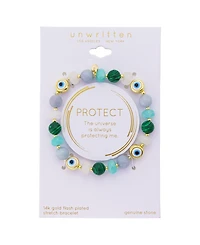 Unwritten Semi-Precious Stone Evil Eye Stretch Bracelet