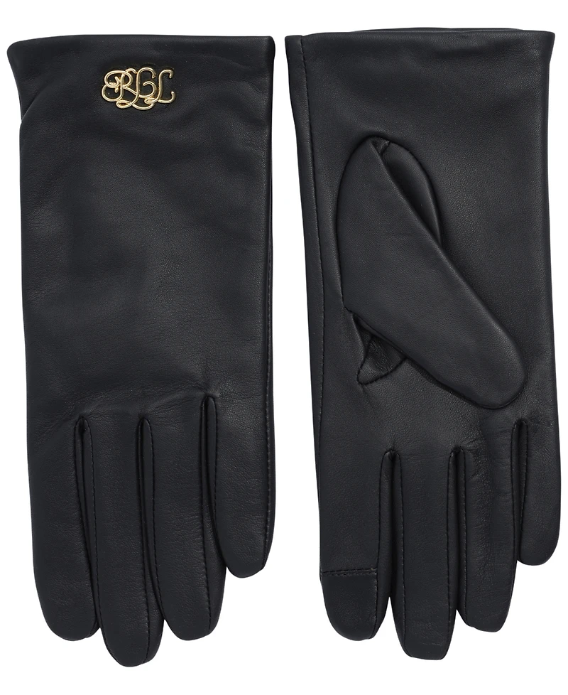 Lauren Ralph Metallic Leather Gloves