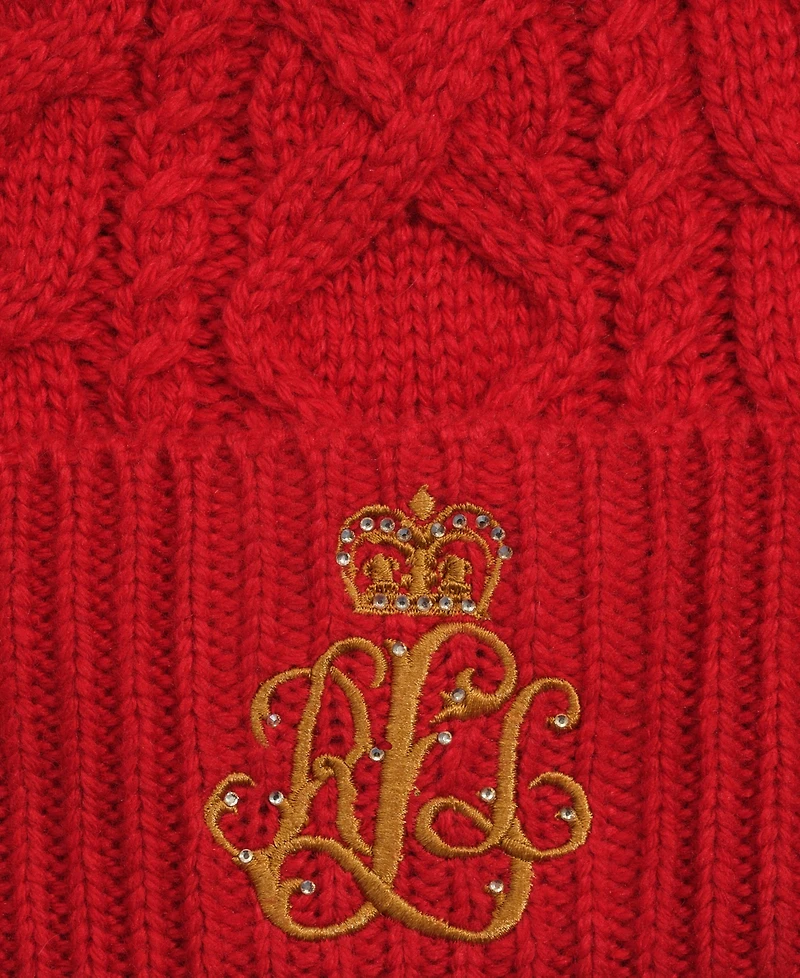 Lauren Ralph Lauren Direct Embroidery Cable Beanie Hat