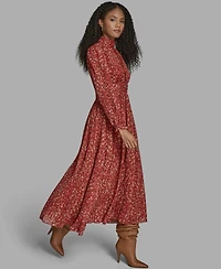 Bcbg Women's High Neck Keyhole Midi Dress