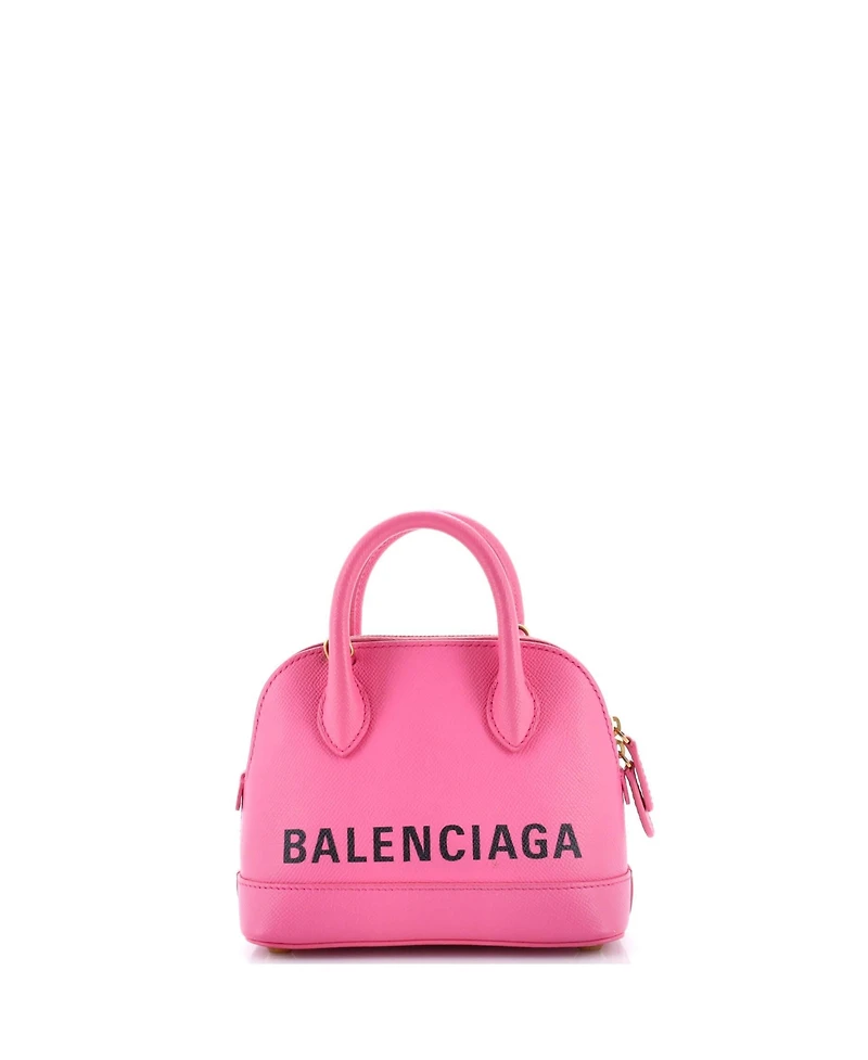Pre-Owned Balenciaga Xxs Logo Ville Bag Leather