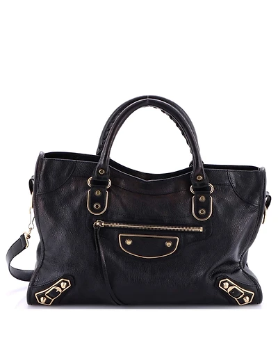 Pre-Owned Balenciaga Medium City Classic Metallic Edge Bag Leather