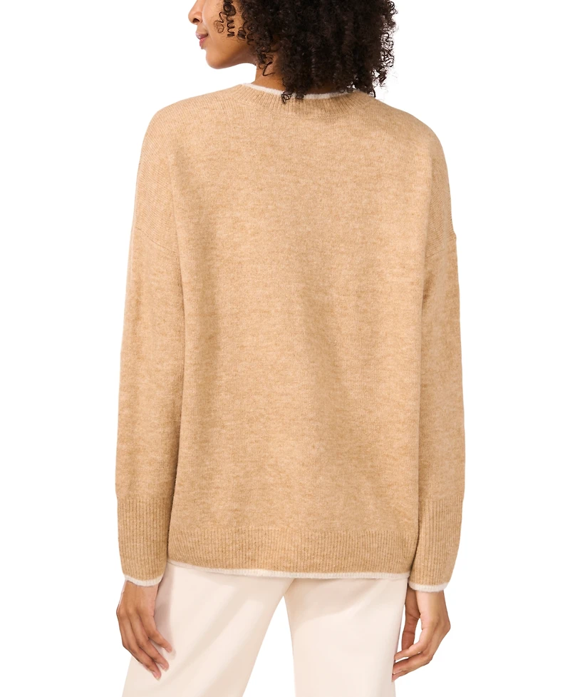 Vince Camuto Women's Tipped Crewneck Sweater