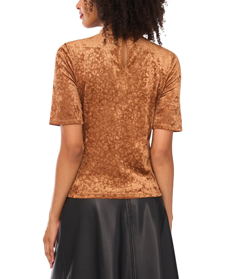Vince Camuto Women's Short Sleeve Mock Neck Top