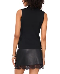 Vince Camuto Women's Sleeveless Mock Neck Ribbed Top