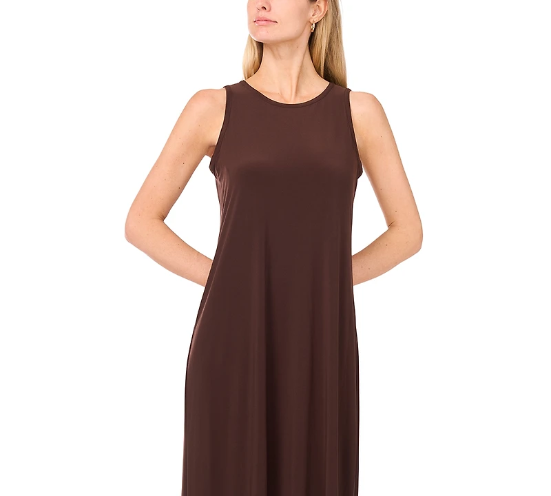 Vince Camuto Women's Sleeveless Keyhole-Back Crewneck Maxi Dress