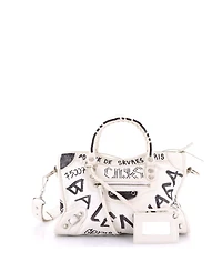Pre-Owned Balenciaga Small City Graffiti Classic Studs Bag Leather