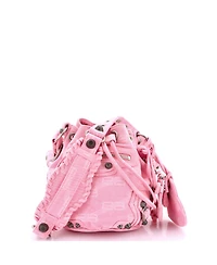 Pre-Owned Balenciaga Xs Le Cagole Giant Studs Bucket Bag Bb Denim
