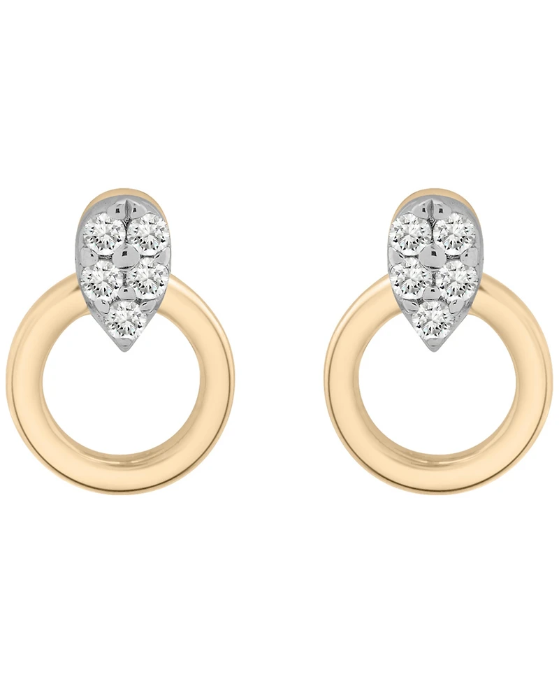 Wrapped Diamond Stud Earrings (1/10 ct. t.w) in 14K Yellow Gold