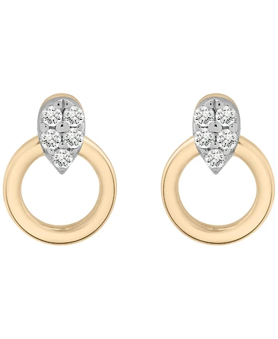 Wrapped Diamond Stud Earrings (1/10 ct. t.w) in 14K Yellow Gold