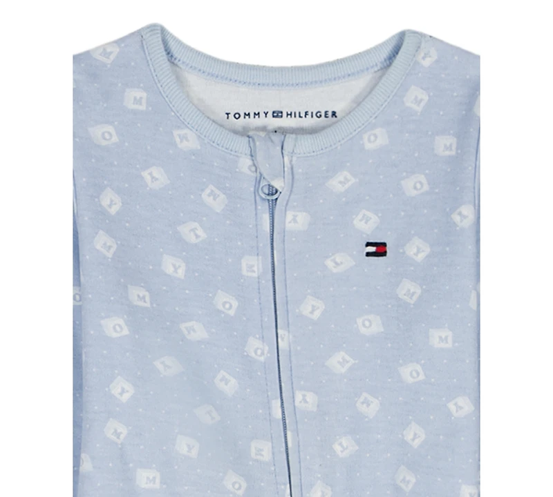 Tommy Hilfiger Baby Boys Logo Print Footed Coverall