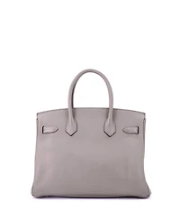 Pre-Owned Hermes Birkin 30 Handbag Grey Novillo with Gold Hardware