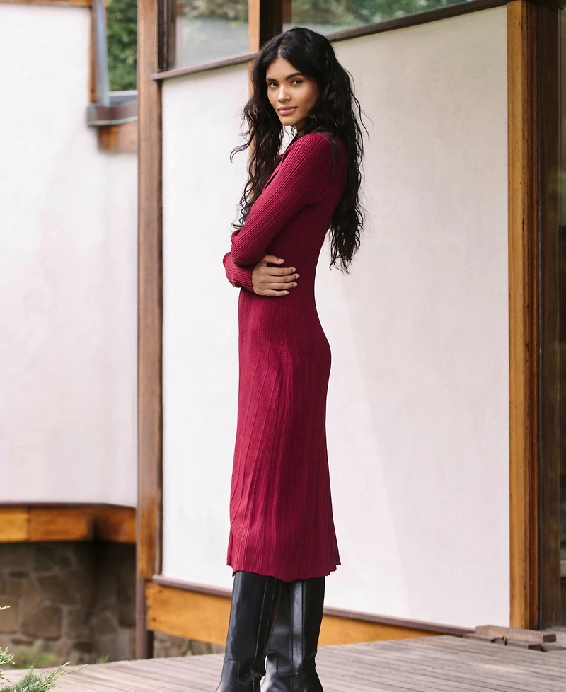 French Connection Women's Crinkle Knit Midi Dress