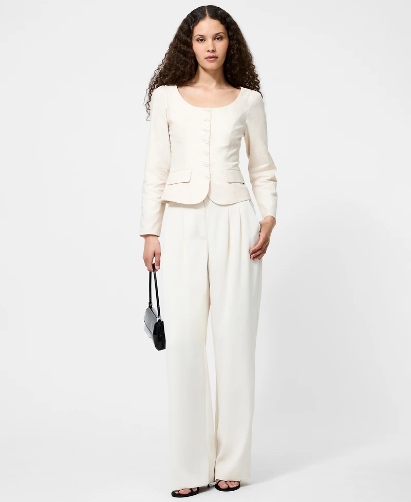 French Connection Women's Long Sleeve Poplin Top