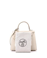 Pre-Owned Hermes Kelly 25 Handbag Light Epsom with Palladium Hardware