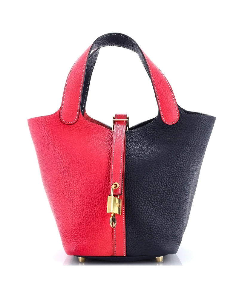 Pre-Owned Hermes Pm Casaque Picotin Lock Bag Clemence