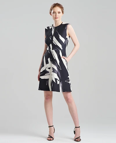Natori Women's Calligraphy Print Scuba Crepe Dress