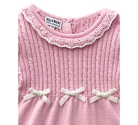 Blueberi Boulevard Baby Girls Ruffle Trim Sweater Dress