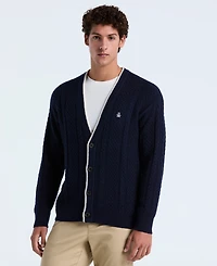 Original Penguin Men's Cable Long Sleeve Cardigan