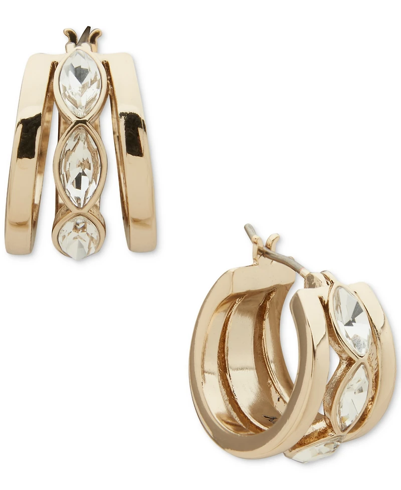 Dkny Marquise Gold-Tone Split Hoop Earrings