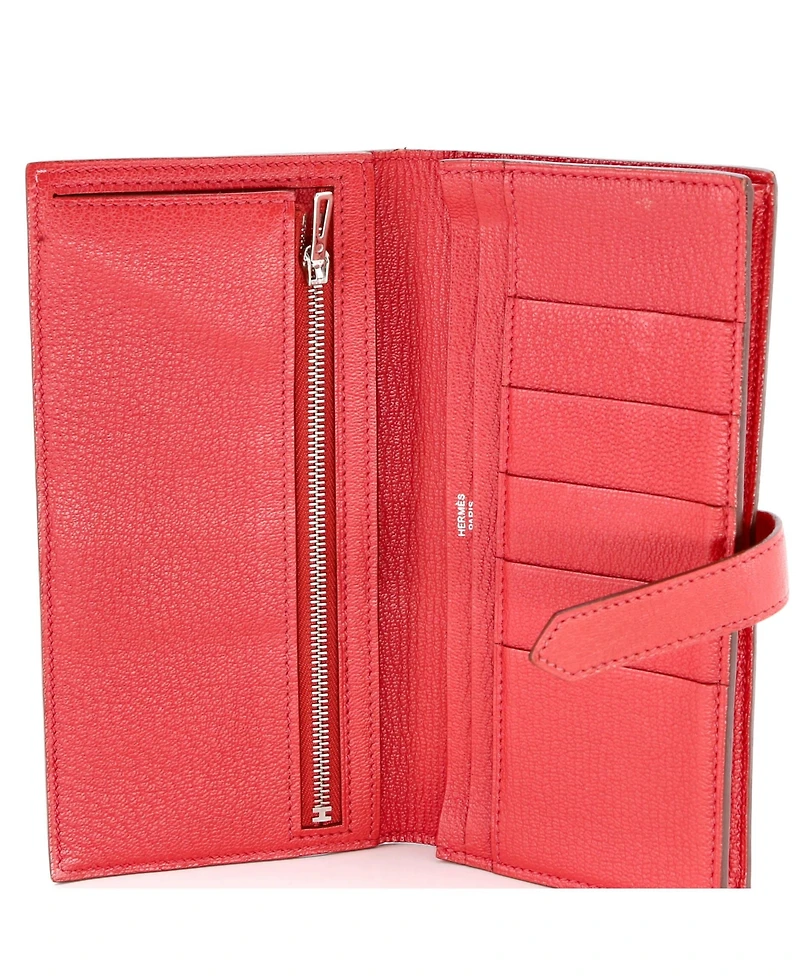 Pre-Owned Hermes Long Bearn Wallet Chevre Mysore