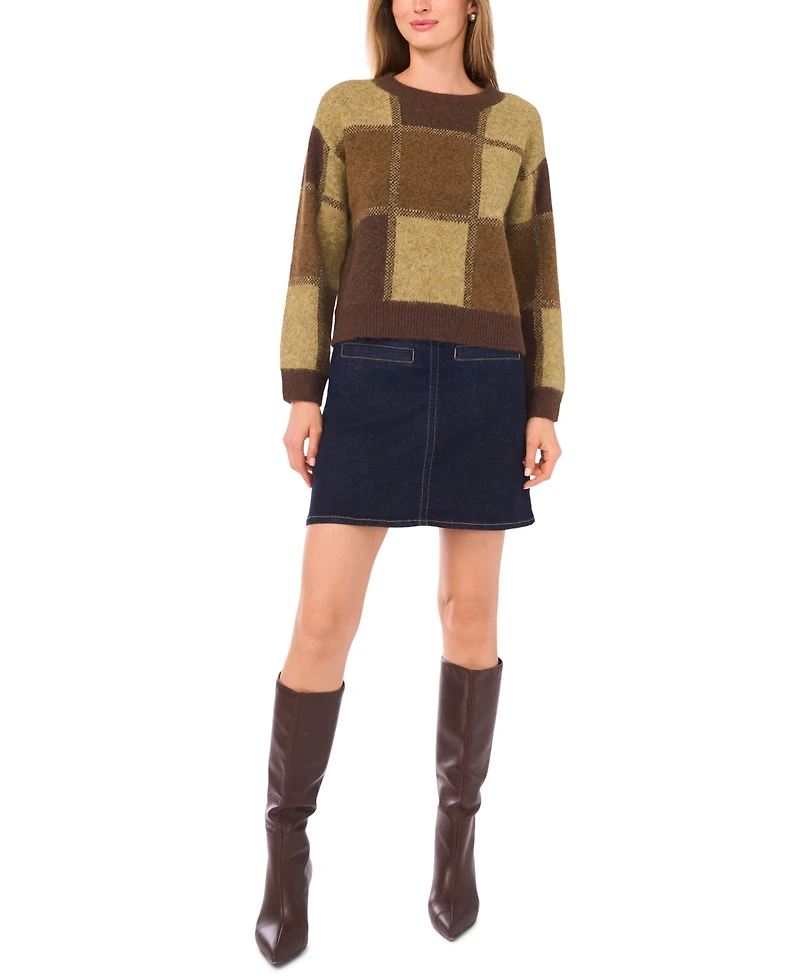 Vince Camuto Women's Color Blocked Long Sleeve Top