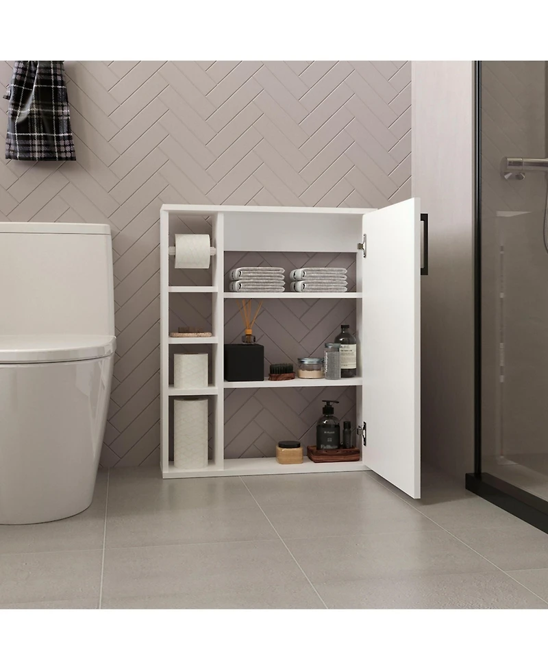 Depot E-Shop Clayton Medicine Cabinet, 1 Door, 7 Shelves, White
