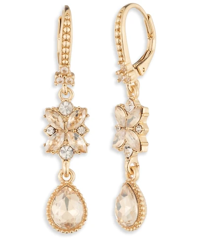 Marchesa Glass Crystal Drama Double Drop Earrings