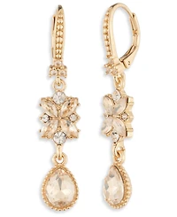 Marchesa Glass Crystal Drama Double Drop Earrings