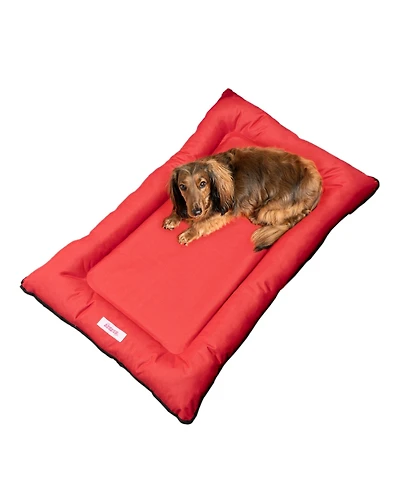 The Licker Store Archie Traditional Oxford Waterproof Indoor/Outdoor Hand-Washable Memory Foam Camping Pet Bed