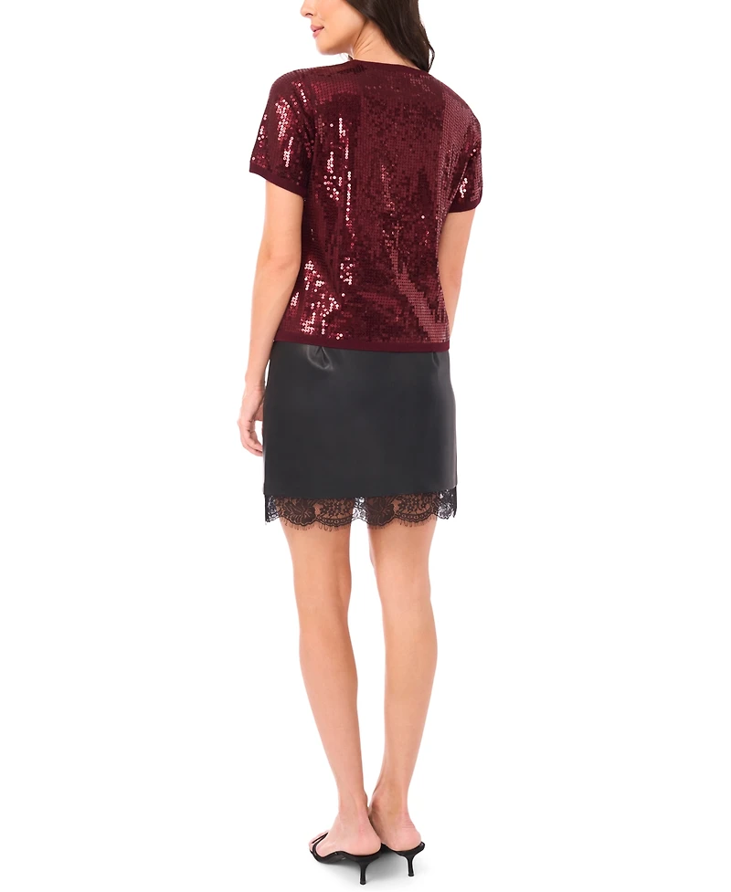 Vince Camuto Women's Crewneck Short Sleeve Top