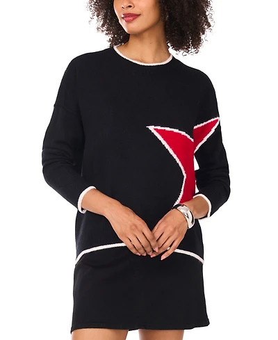 Vince Camuto Women's Star Print Crewneck Sweater