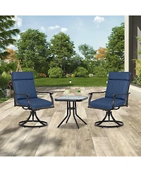 Aoodor Outdoor High Back Dining Chair Cushion with Ties and Zipper, 44"x21"x3.2