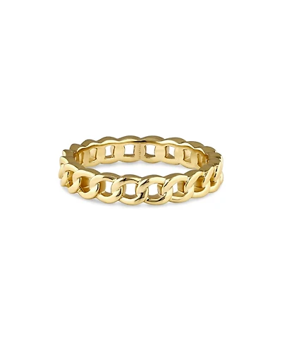 Devata Curb Link Ring Gold Plated Sterling Silver