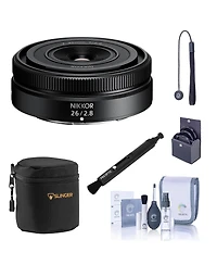 Nikon Nikkor Z 26mm f/2.8 Lens, Bundle with Small Lens Case, 52mm Filter Kit, Lens Cleaner, Cleaning Kit and Lens Cap Tether