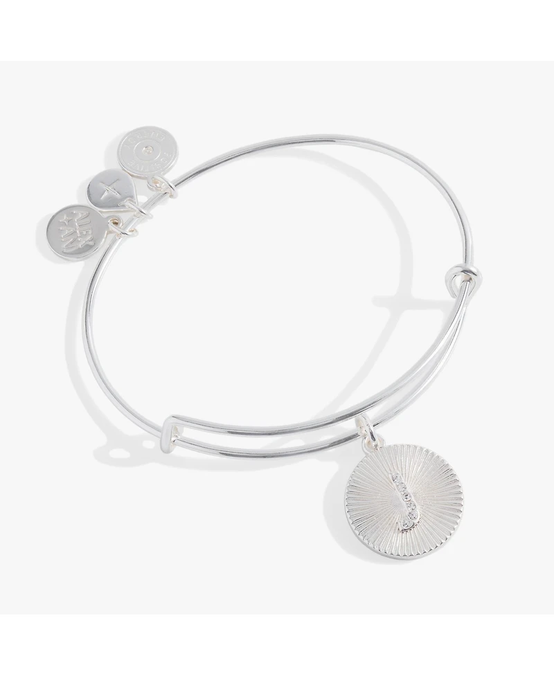 Alex and Ani Pave Starburst Texture Initial Bangle Bracelet V