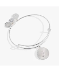 Alex and Ani Pave Starburst Texture Initial Bangle Bracelet V