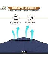 Casainc 11 Ft Square Cantilever Patio Umbrella without Base